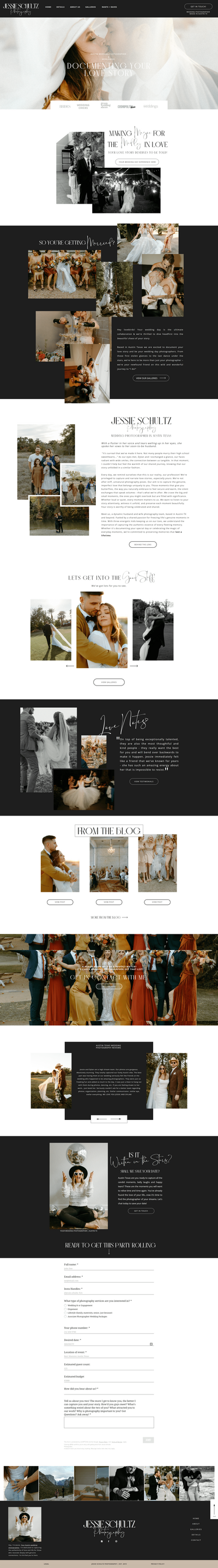 website project designer portfolio for jessie schultz photography design reveal