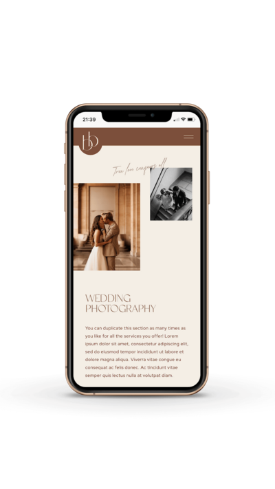 Minimal warm Showit website template for photographer