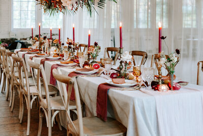 Bohemian wedding dinner table