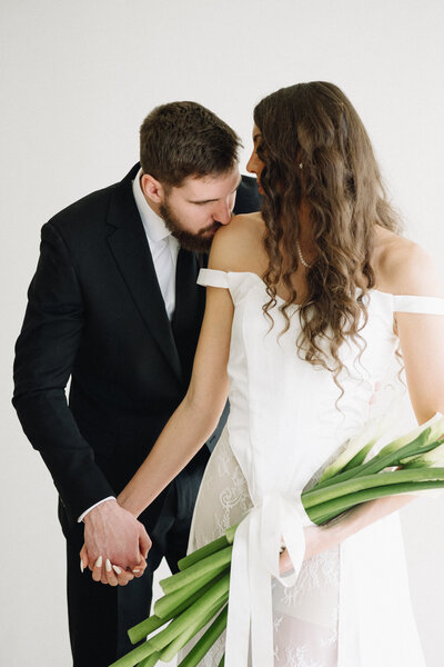Bride at her reception  - photographed by Detroit wedding photographer Jane Victoria