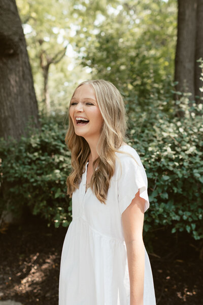 a therapist laughing
