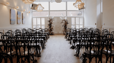 Wedding venue set up inside of the Common House in Richmond, Va