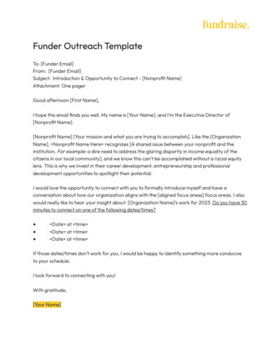 The Funder Outreach Template Sneak Peek