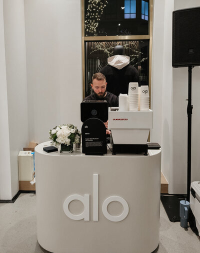 custom coffee cart for wedding Chicago