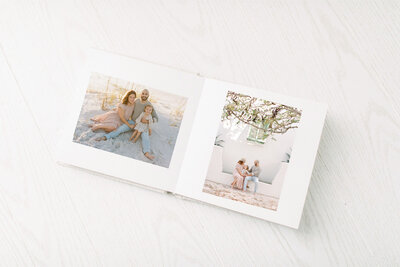 Keepsake album of a family's photography session at the beach