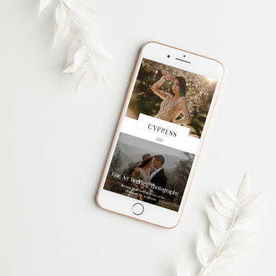 Cypress mobile version of a Showit Website Template by Holli True Designs