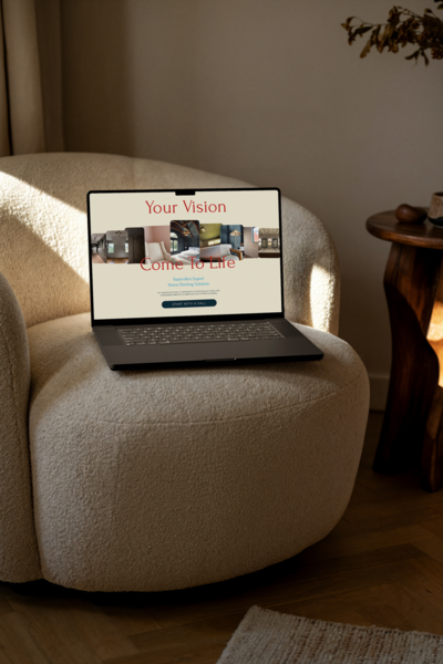 local painter Showit website homepage on laptop