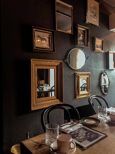Moody dark aesthetic gallery wall