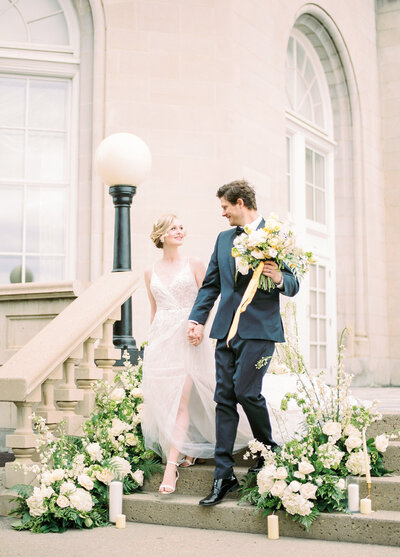 Romantic and whimsical yellow wedding inspiration at Fairmont Hotel, classic and experienced, Edmonton wedding venue, featured on the Brontë Bride Vendor Guide.