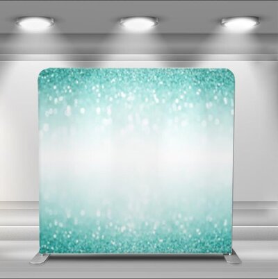 turquoise sparkle backdrop for photo booth