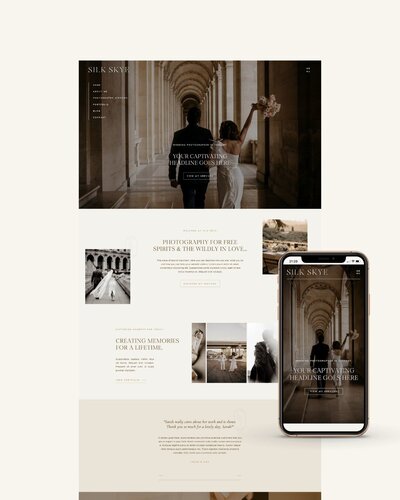 Elegante Showit website template voor trouwfotografen