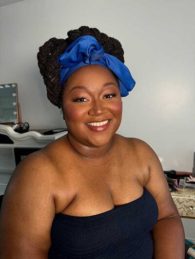 soft glam makeup on black woman Jacksonville, FL
