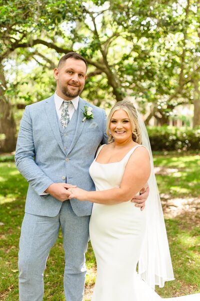 A meaningful portrait of Jordan + Peter after their elopement ceremony at Forsyth Park in Savannah, captured as part of our Savannah Elopement Package.