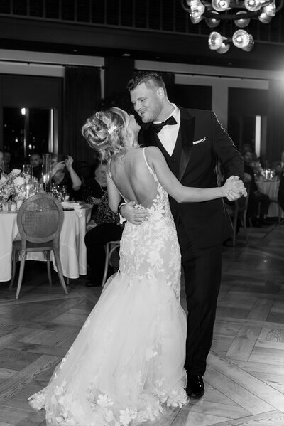 bride and groom during portrait session - photographed by Detroit wedding photographer Jane Victoria