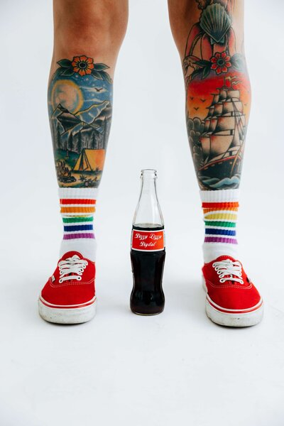 Tattoo Legs Red Sneakers Bottle