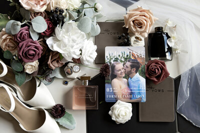 Florida Wedding Photographer and Videographer wedding day details green shoes and custom vail