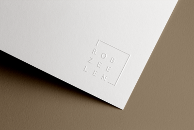 Rob Zeelen logo preeg emboss and deboss in factuur invoice letterhead by © Studio True Stories 2023