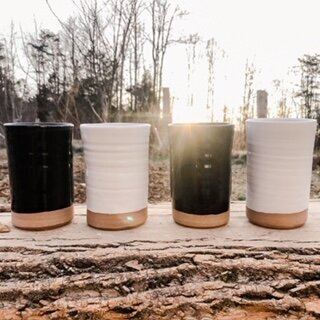 black and white cups