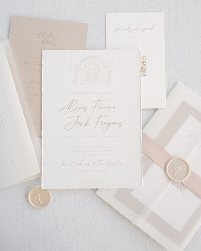 invitation suite detail for wedding day