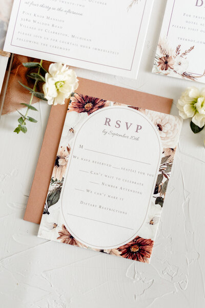 Wedding timeline card
