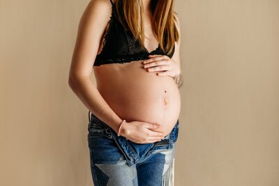 toddler making silly faces during a studio personality portrait session