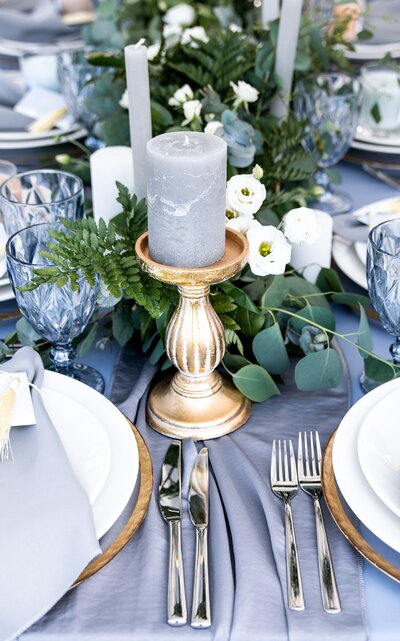 dusty blue wedding planner nyc luxury designer table setting