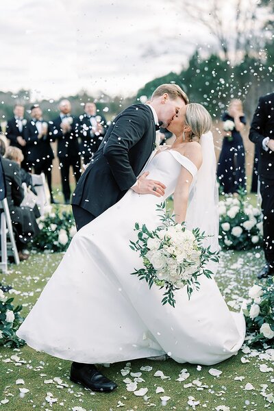 Bride and groom walk up memorial steps at their DC wedding