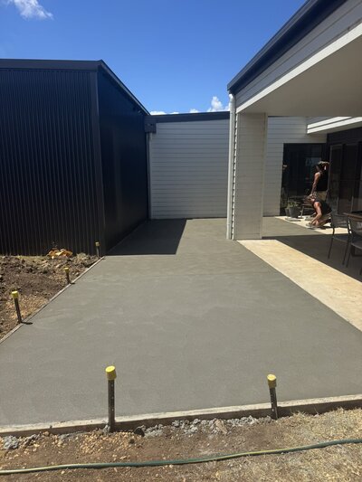 Professional Concreting Services completing alfresco area in warrnambool.