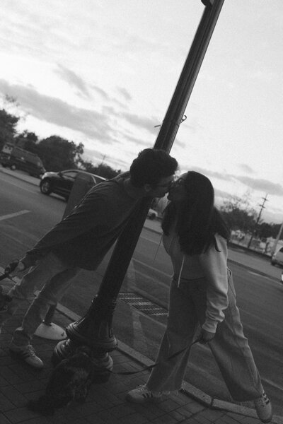 Cinematic couple during their maternity session in Eureka Missouri