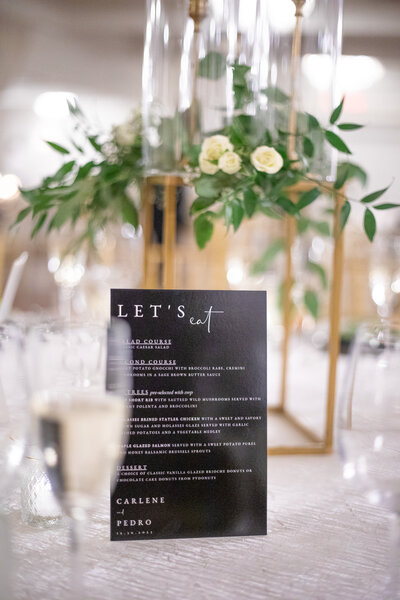 "Let's Eat" sign on wedding tablescape