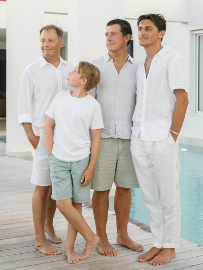 Grandparents posing with grandchildren during a Caribbean vacation photography session