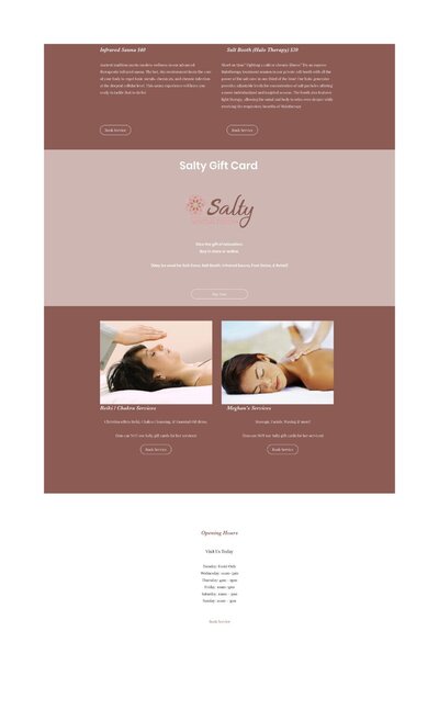 Second before image of Salty’s website, illustrating the previous layout and style before the redesign.