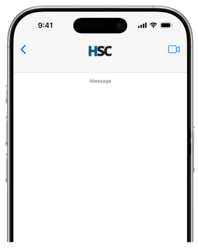 iPhone message screen.