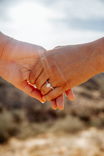 engagement ring close up in phoenix arizona
