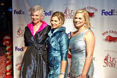 Photo of Christa, Chanda, and Carol at An Elf's Story premiere