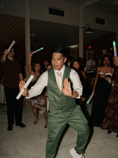 Groom on the dance floor for his Charleston Sc wedding 