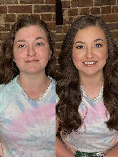 soft glam Before and after transformation