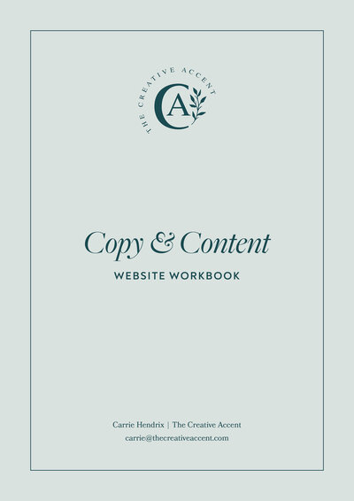 website copy and content workbook cover