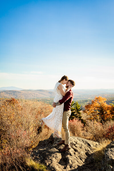 Couple looking at each other during a first look at cobb hill estate by NH wedding photographer Lisa Smith