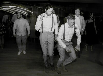 dancing during reception at wedding in oregon