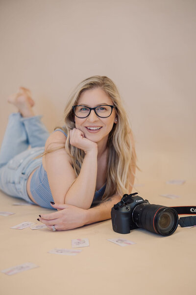 Branding photos of Florida photographer in studio