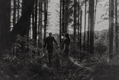 Couple holding light lantern