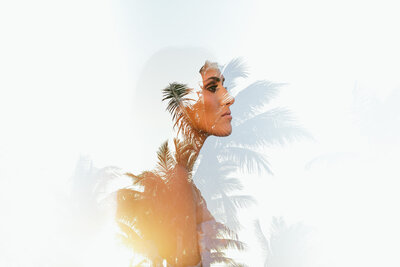 Creative Double Exposure of High School Senior