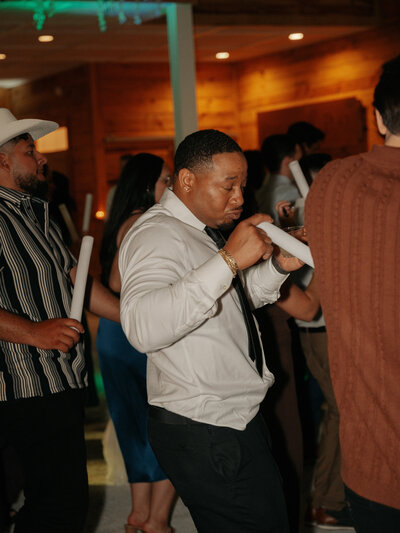 Guests dancing at a wedding at Pineland Place in Charleston SC 