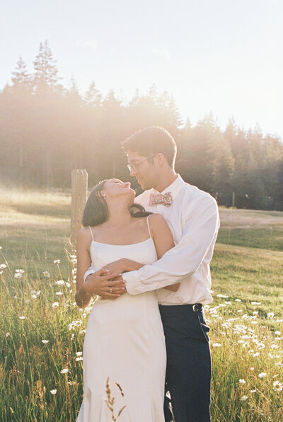 Outdoor ceremony exit with flower petals