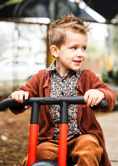 Kinder child on bike