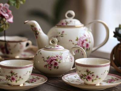 Refined Tea Set in Star of Grace Showit Template Symbolizing Tradition and Etiquette