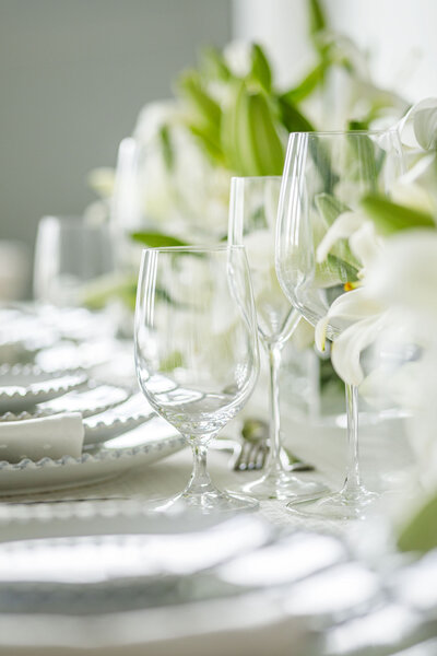 Dishware and glassware available for Portland, Oregon event rentals