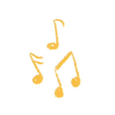 Hand drawn music symbols