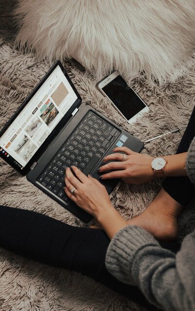 web designer researching design trends.